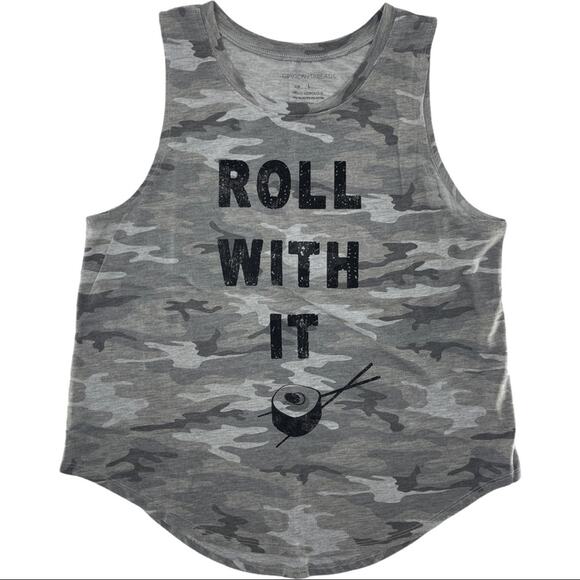 Grayson Threads Women’s Camo "Roll With It" Sushi Graphic Tank Top Size L - Picture 7 of 8